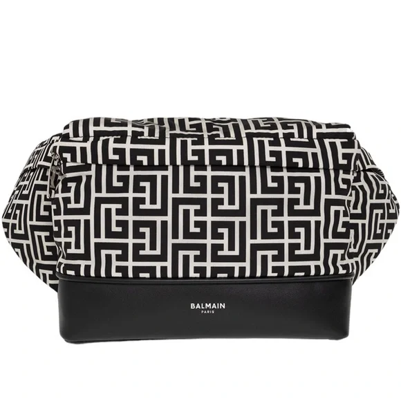 NEW Authentic Balmain Black White City All-Over Belt Bag Waist Bag - Picture 4 of 10